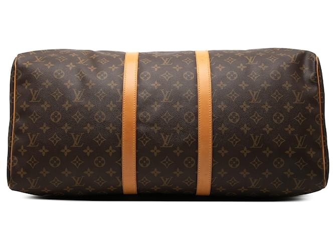 Louis Vuitton Marrone Monogram Keepall 55 - vista 3