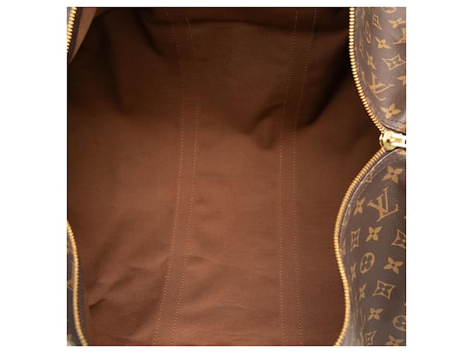 Louis Vuitton Marrone Monogram Keepall 55 - vista 4