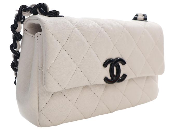 Chanel White Small Quilted Caviar My Everything Flap Weiß - Ansicht 8