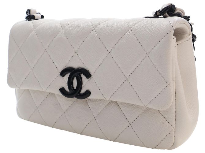 Chanel White Small Quilted Caviar My Everything Flap Weiß - Ansicht 9