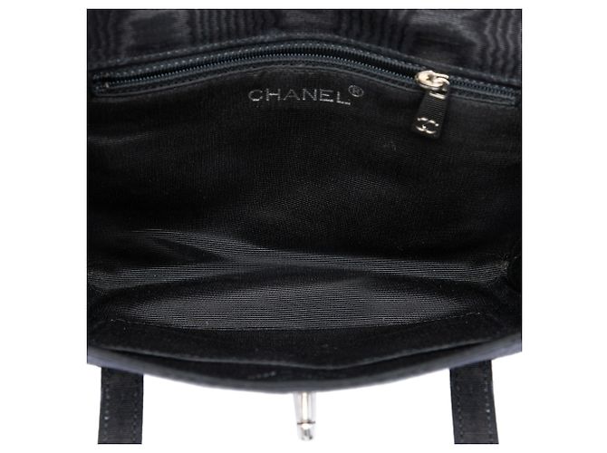 Borsa Chanel Black CC Silk Grosgrain Nero - vista 4