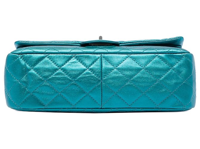 Chanel Blue Quilted Metallic Calfskin Reissue 2.55 Flap 227 Turchese - vista 3