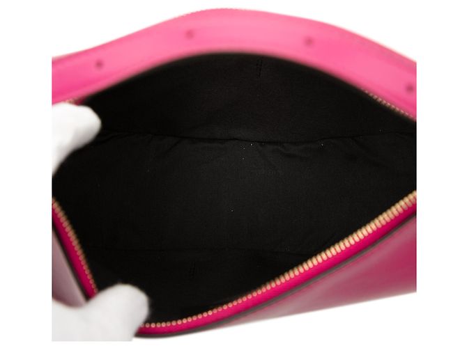 Fendi Borsa Hobo Fendigraphy in pelle rosa, piccola - vista 4