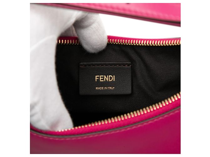 Fendi Borsa Hobo Fendigraphy in pelle rosa, piccola - vista 5