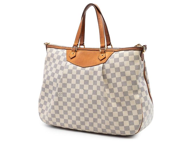 Louis Vuitton White Damier Azur Siracusa GM - view 2