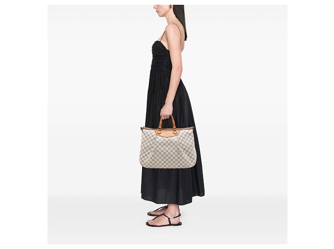 Louis Vuitton White Damier Azur Siracusa GM - view 6