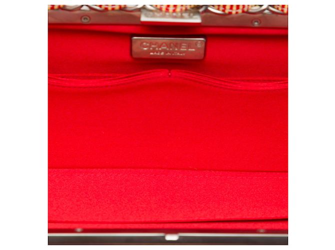 Clutch Chanel Red CC Patent Striped Chain Around - vista 4