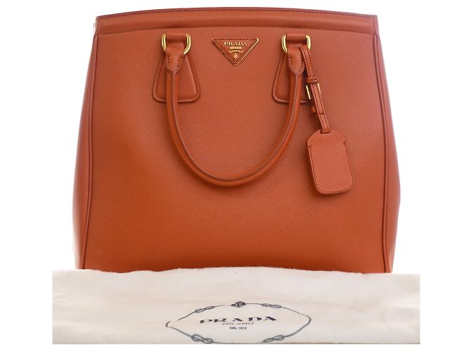 Tote Prada Orange Saffiano Lux Parabole Arancione - vista 15