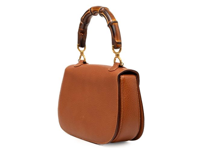 Gucci Pelle di vitello granulata marrone Bamboo Night - vista 2