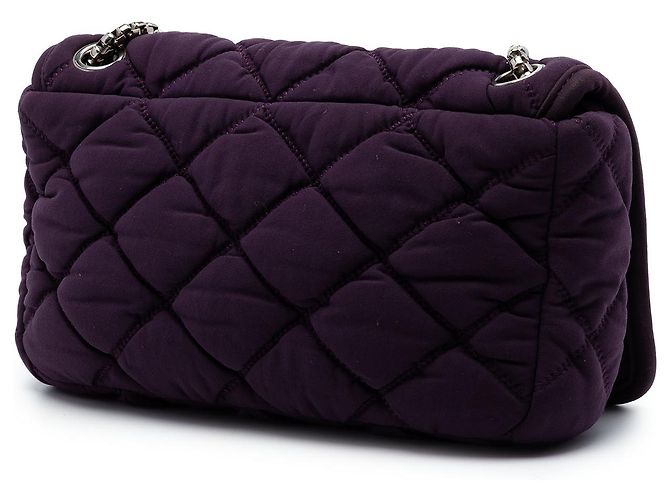 Chanel Purple Small Quilted Nylon Bubble Flap Porpora - vista 2