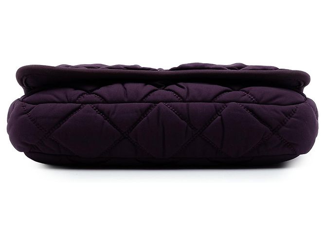 Chanel Purple Small Quilted Nylon Bubble Flap Porpora - vista 3