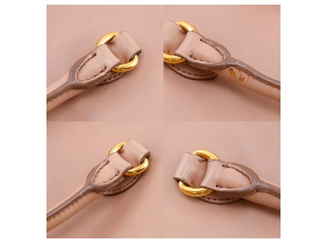 Borsa a mano in pelle borchiata Miu Miu Beige - vista 15
