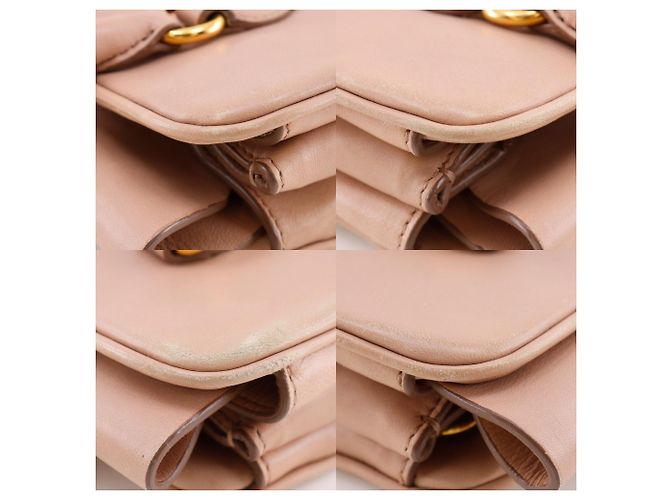 Borsa a mano in pelle borchiata Miu Miu Beige - vista 8