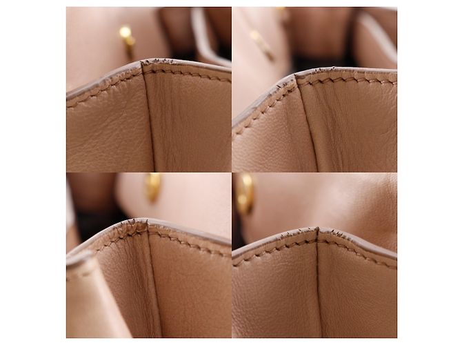 Borsa a mano in pelle borchiata Miu Miu Beige - vista 9