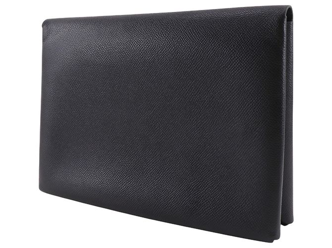 Hermès Clutch Calvi GM Hermes Nero Verde - vista 2