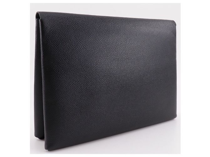 Hermès Clutch Calvi GM Hermes Nero Verde - vista 3