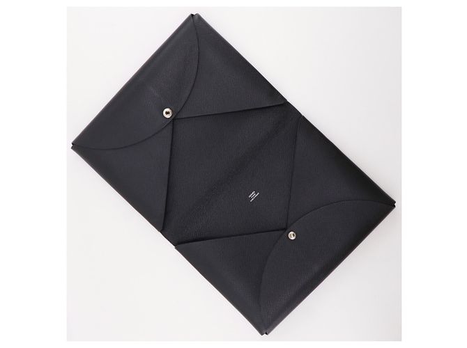 Hermès Clutch Calvi GM Hermes Nero Verde - vista 5