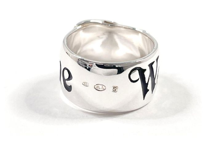 Anello band Vivienne Westwood Nero Argento - vista 2