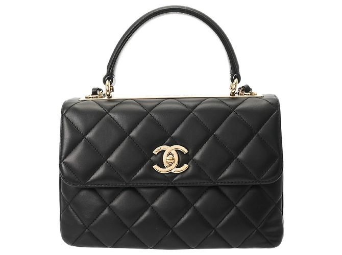 Borsa Chanel Matelassé Trendy CC Top Handle Flap Bag Nero - vista 2