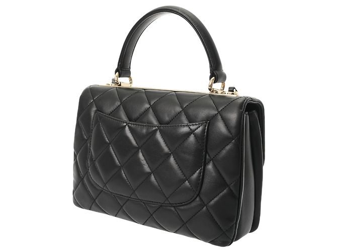 Borsa Chanel Matelassé Trendy CC Top Handle Flap Bag Nero - vista 3