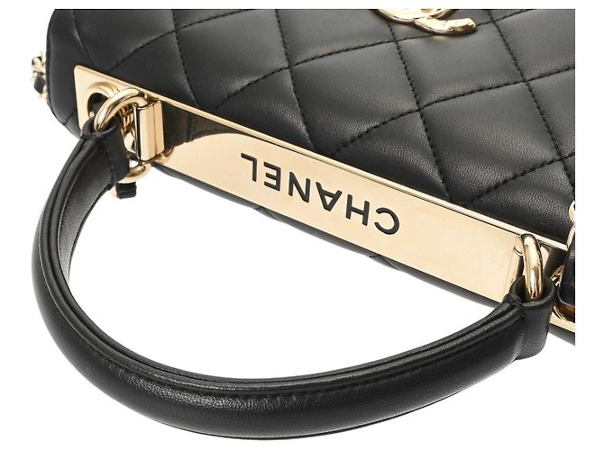Borsa Chanel Matelassé Trendy CC Top Handle Flap Bag Nero - vista 4