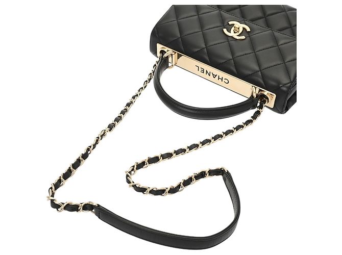 Borsa Chanel Matelassé Trendy CC Top Handle Flap Bag Nero - vista 6
