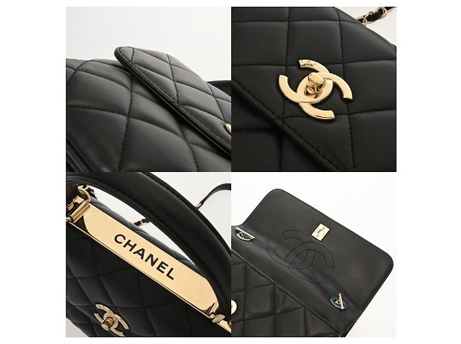 Borsa Chanel Matelassé Trendy CC Top Handle Flap Bag Nero - vista 9