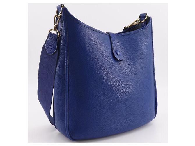 Hermès Borsa a Spalla Hermes Evelyne 1 GM Blu - vista 3