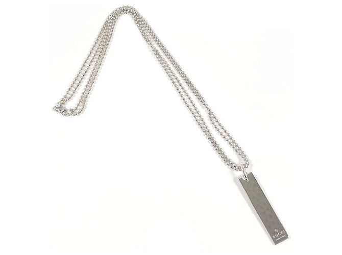 Collana Gucci Plate Double Ball Chain Argento - vista 3