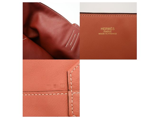 Hermès Borsa Tote HERMES Double Sens 45 Rosso Corallo - vista 11