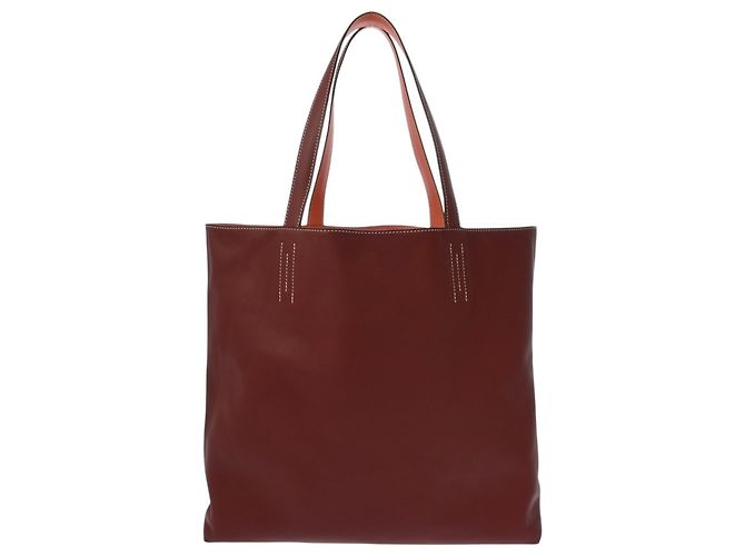 Hermès Borsa Tote HERMES Double Sens 45 Rosso Corallo - vista 4