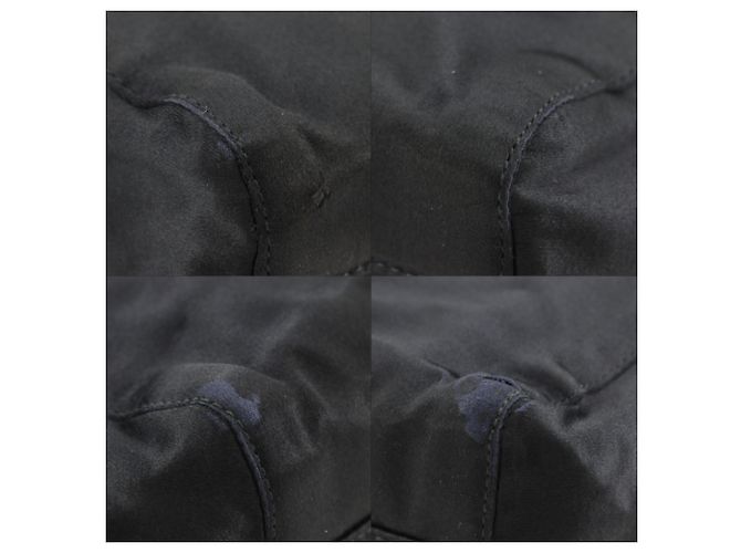 Borsa a tracolla Prada in raso nero con logo e frange - vista 4