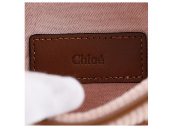 Borsa Camera Chloé in velluto a coste rosa - vista 10