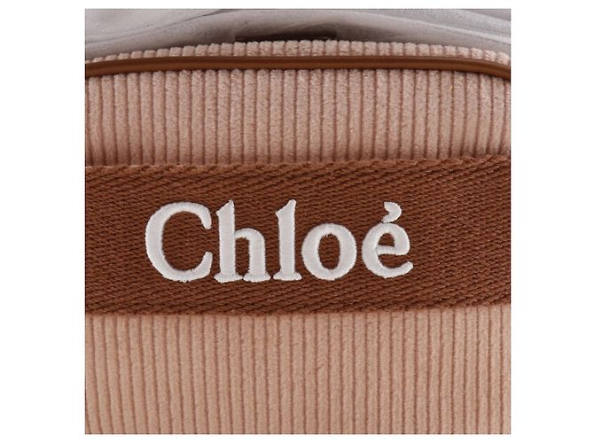 Borsa Camera Chloé in velluto a coste rosa - vista 11