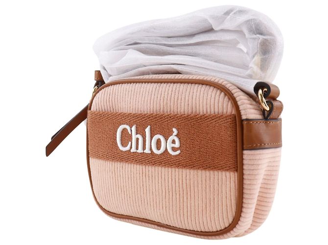 Borsa Camera Chloé in velluto a coste rosa - vista 2