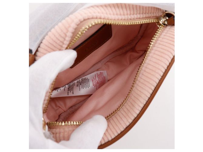 Borsa Camera Chloé in velluto a coste rosa - vista 5