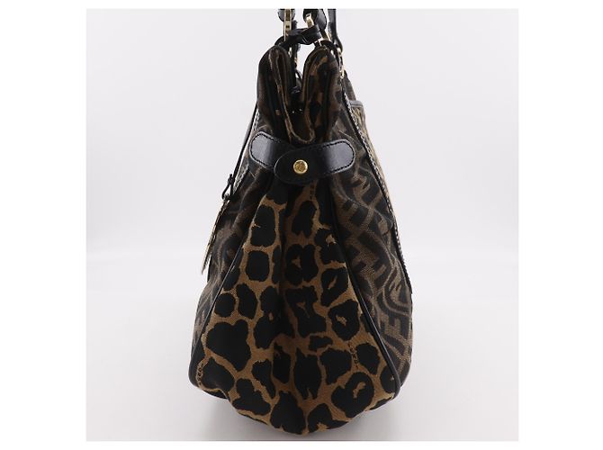 Fendi Zucca Leopard Tote Bag Braun - Ansicht 13