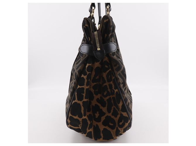 Fendi Zucca Leopard Tote Bag Braun - Ansicht 14