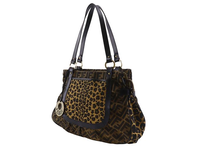 Fendi Zucca Leopard Tote Bag Braun - Ansicht 2