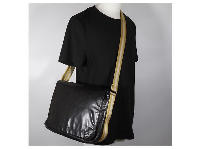 Borsa a tracolla Bally Trainspotting Nero Giallo - vista 19