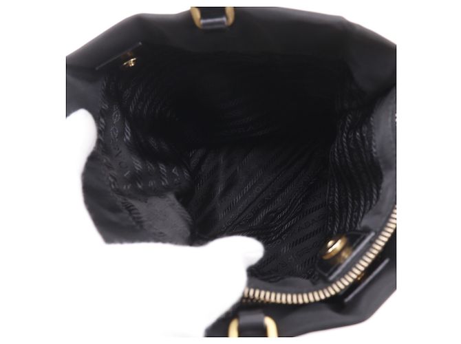 Borsa Tote in Nylon Nero Prada - vista 6