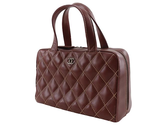 Borsa Chanel Wild Stitch Marrone Rosso - vista 2