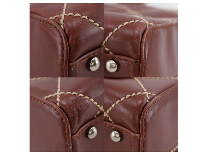 Borsa Chanel Wild Stitch Marrone Rosso - vista 3