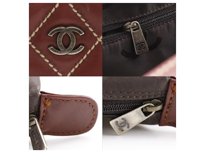 Borsa Chanel Wild Stitch Marrone Rosso - vista 7