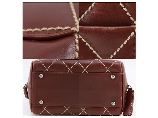 Borsa Chanel Wild Stitch Marrone Rosso - vista 9