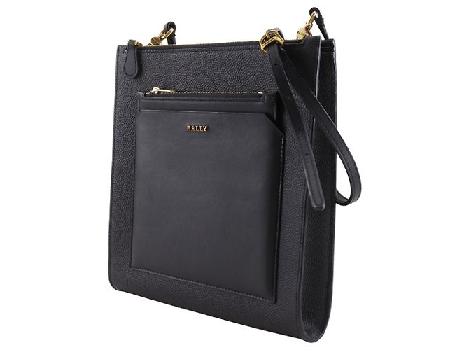 Bally Schultertasche aus schwarzem Leder - Ansicht 2