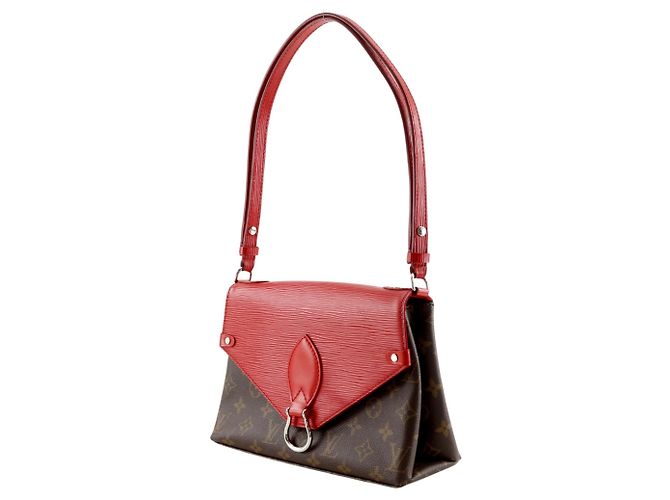 Borsa a Spalla Louis Vuitton Saint Michel Marrone Rosso - vista 2