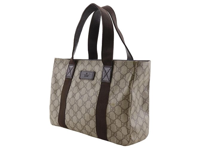 Borsa Tote Gucci GG Supreme Canvas Marrone - vista 2