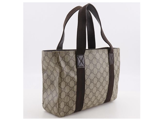 Borsa Tote Gucci GG Supreme Canvas Marrone - vista 3