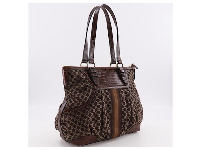 Céline Celine Macadam Muster Tote Bag Braun - Ansicht 3